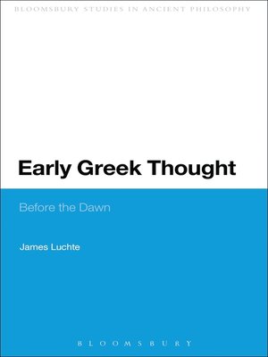 cover image of Early Greek Thought